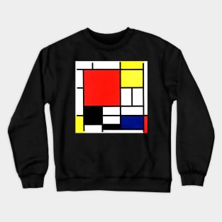 Mondrian Composition with Red, Yellow, Blue, and Black Crewneck Sweatshirt